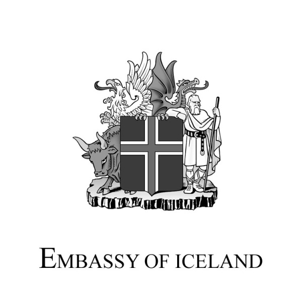 Logo-Botschaft von IslandSW - eng
